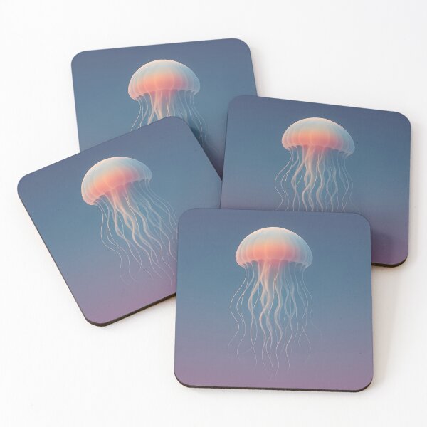 Item preview,  Pastel Jellyfish Floating in Sunset Gradient designed and sold by SassyArtistry.