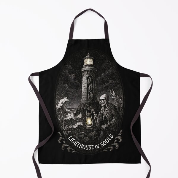 Item preview, Lighthouse of Souls Gothic Skeleton Keeper Illustration designed and sold by Shoot-The-Moon.