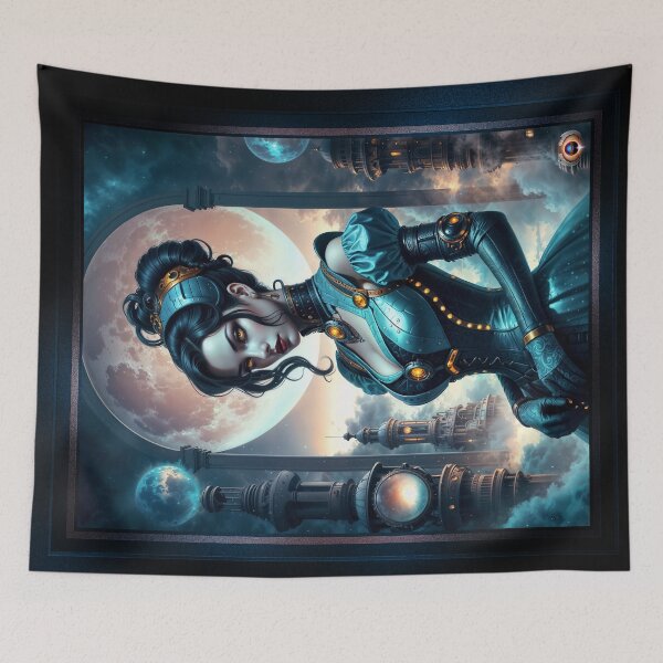 Item preview, An Ethereal Steampunk Beauty Amidst A Fantasy Victorian Cityscape Stunning AI Concept Art by Xzendor7 designed and sold by Xzendor7 Digital Art Creations.