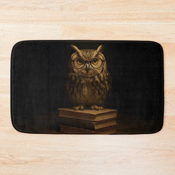 Item preview,  Wise owl sitting on stacked vintage books designed and sold by SassyArtistry.