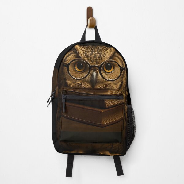 Item preview,  Wise owl sitting on stacked vintage books designed and sold by SassyArtistry.