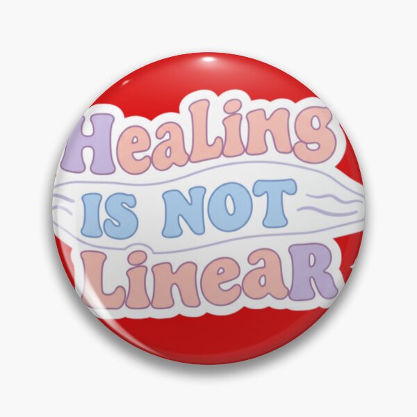 Item preview, Healing is Not Linear – Mental Health Typography Sticker designed and sold by Spiking11.