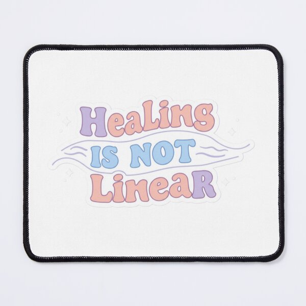 Item preview, Healing is Not Linear – Mental Health Typography Sticker designed and sold by Spiking11.