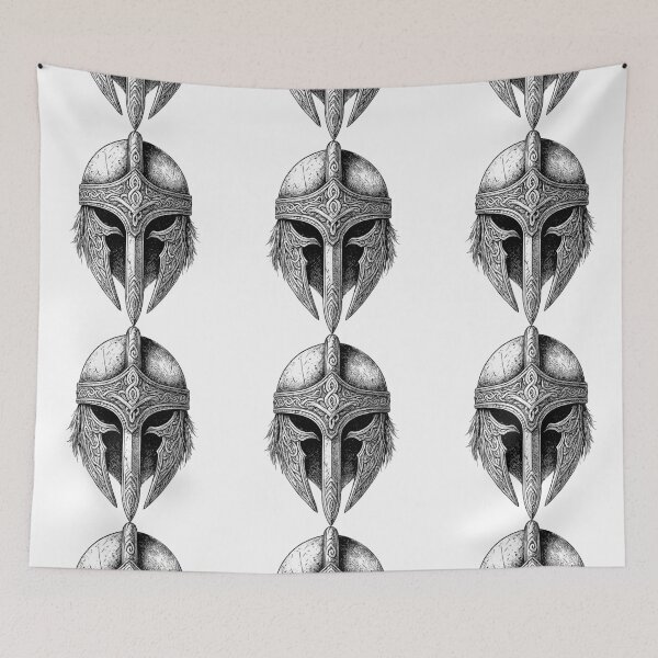 Item preview, Medieval Norse Helmet with Celtic Knotwork Design designed and sold by ArtfulWeave.