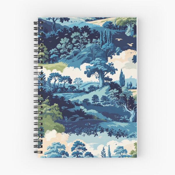 Item preview, Toile de Jouy Blue and Green Forest Seamless Pattern designed and sold by elissiart.