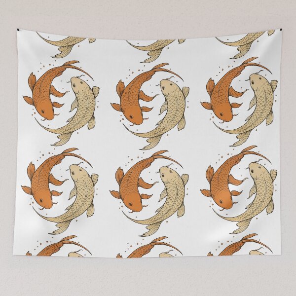 Item preview, Yin Yang Koi Fish Harmony Illustration designed and sold by ArtfulWeave.