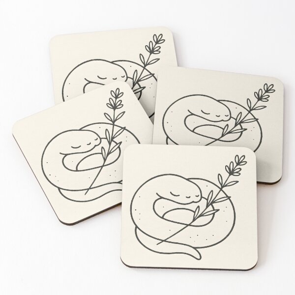 Item preview,  Minimal Snake Hugging Herb Line Art designed and sold by SassyArtistry.