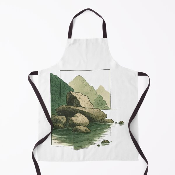 Item preview, Serene Nature Rock and River Landscape designed and sold by ArtfulWeave.