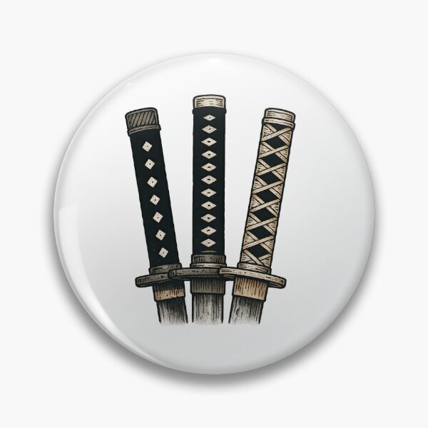 Item preview, Three Katana Sword Handles Traditional Art designed and sold by ArtfulWeave.