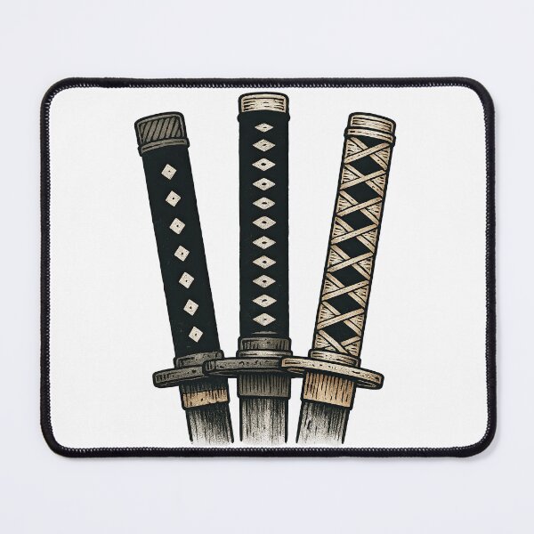 Item preview, Three Katana Sword Handles Traditional Art designed and sold by ArtfulWeave.