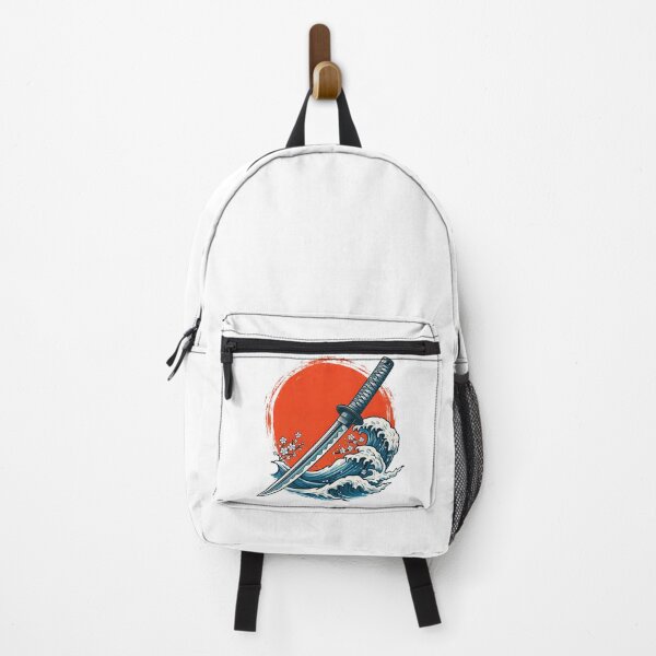 Item preview, Katana and Wave Japanese Sunset Illustration designed and sold by ArtfulWeave.