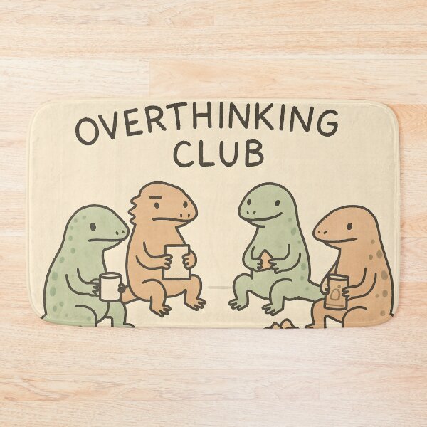 Item preview,  Cute Cartoon Drawing of Dinosaurs in an Overthinking Support Group designed and sold by SassyArtistry.