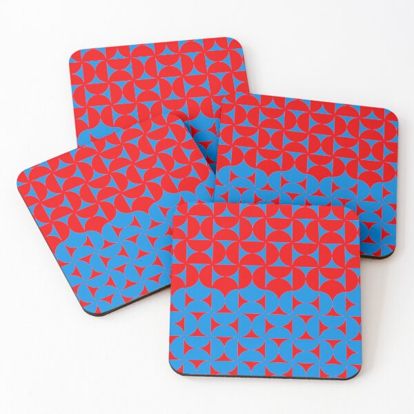 Item preview, Midcentury Modern Retro Geometric Patterns g5 in Pop Blue Red designed and sold by nineFlorals.