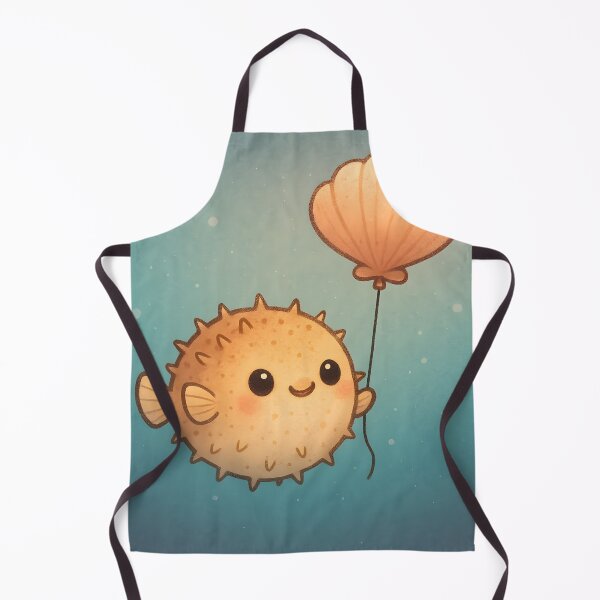 Item preview,  Happy Pufferfish Floating with Balloon designed and sold by SassyArtistry.