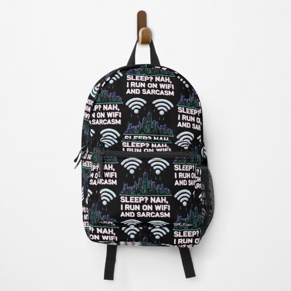 Item preview, Wifi and Sarcasm – Neon City Life No Sleep Humor designed and sold by Taans-Creation.