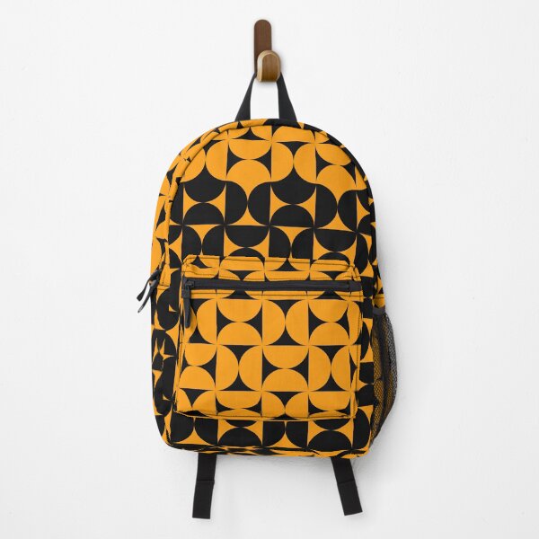 Item preview, Midcentury Modern Retro Geometric Patterns g2 in Black Orange designed and sold by nineFlorals.