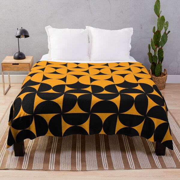 Item preview, Midcentury Modern Retro Geometric Patterns g2 in Black Orange designed and sold by nineFlorals.
