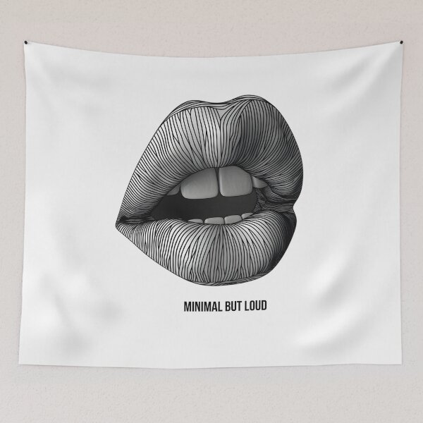 Item preview, Minimal But Loud – Abstract Line Art Lips Design designed and sold by MatvHelen.