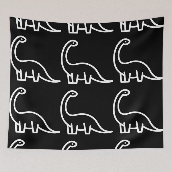 Item preview, White Minimalist Dinosaur Line Art for Clean Look designed and sold by ArtfulWeave.