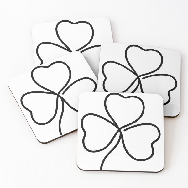 Item preview, Black Shamrock Line Art for Elegant Irish Style designed and sold by ArtfulWeave.