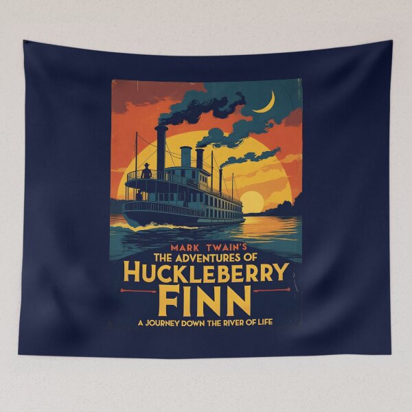 Item preview, A Vintage Poster of Mark Twain - The Adventures of Huckleberry Finn designed and sold by GoodOldVintage.