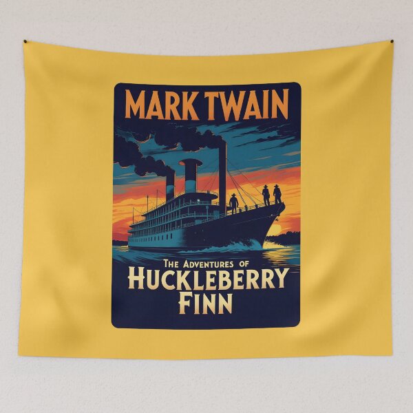 Item preview, A Vintage Poster of Mark Twain - The Adventures of Huckleberry Finn designed and sold by GoodOldVintage.