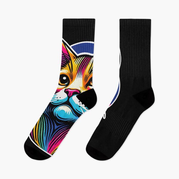 Item preview, Colorful Rainbow Cat T-Shirt For Artistic Animal Lovers And Psychedelic Design Fans designed and sold by DrawHandArt.