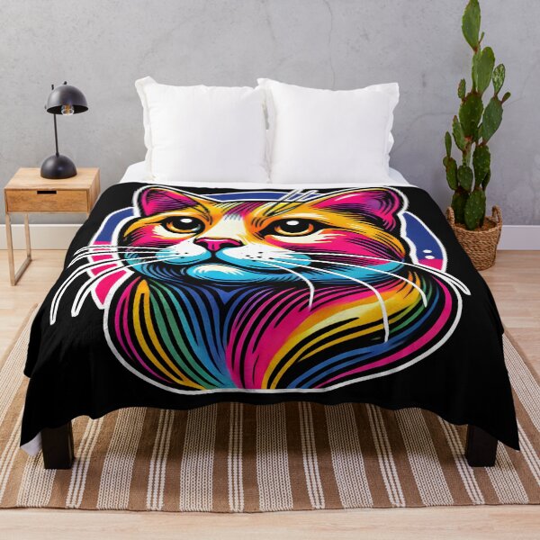 Item preview, Colorful Rainbow Cat T-Shirt For Artistic Animal Lovers And Psychedelic Design Fans designed and sold by DrawHandArt.