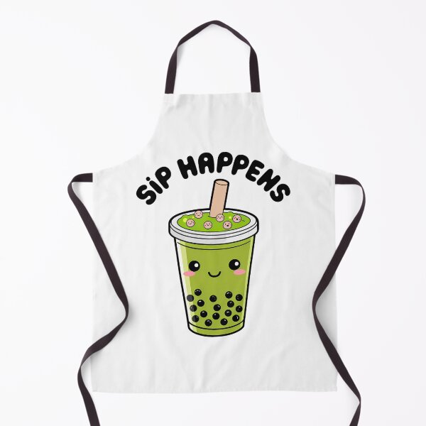 Item preview, Sip Happens – Kawaii Matcha Bubble Tea Pun designed and sold by Taans-Creation.