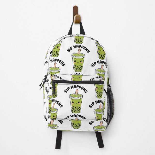 Item preview, Sip Happens – Kawaii Matcha Bubble Tea Pun designed and sold by Taans-Creation.