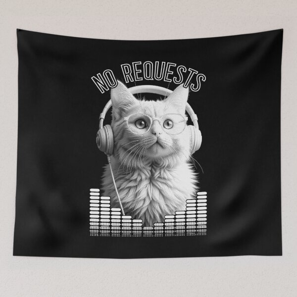 Item preview, Cat DJ No Requests Kitty Headphones Equalizer Music designed and sold by GrandeDuc.