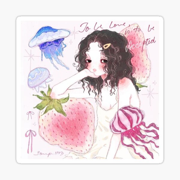 Item preview, strawberry girl designed and sold by dawnlikesdonuts.