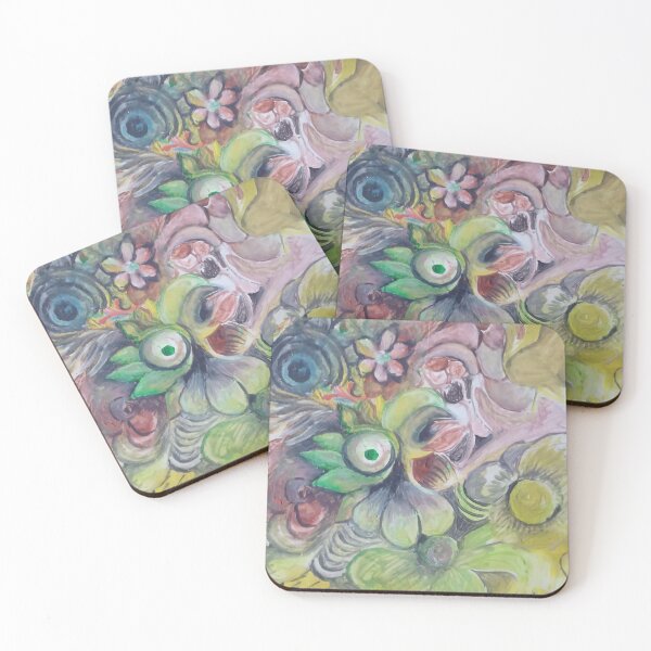 Item preview, Acrylic painting of a chicken intertwined with nature designed and sold by ShirtArtisto.
