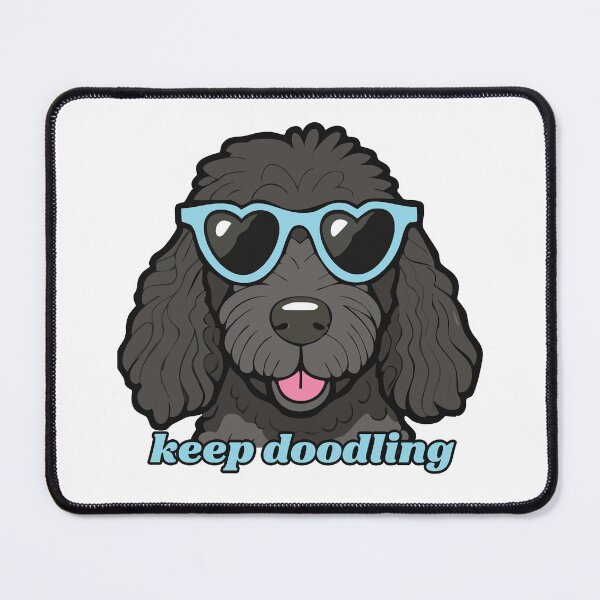 Item preview, Kritzeln Sie weiter – schwarzer Goldendoodle mit Sonnenbrille designed and sold by ScribbL-ScrabbL.