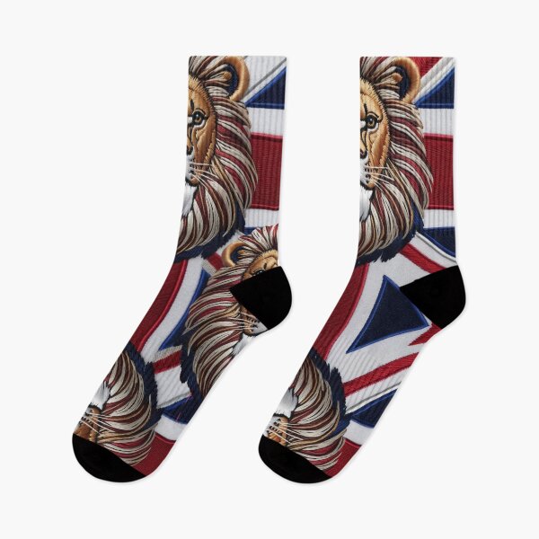 Item preview, Embroidered British Lion Head with Union Flag Background designed and sold by ArtDesignTp.