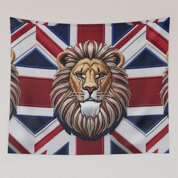 Item preview, Embroidered British Lion Head with Union Flag Background designed and sold by ArtDesignTp.