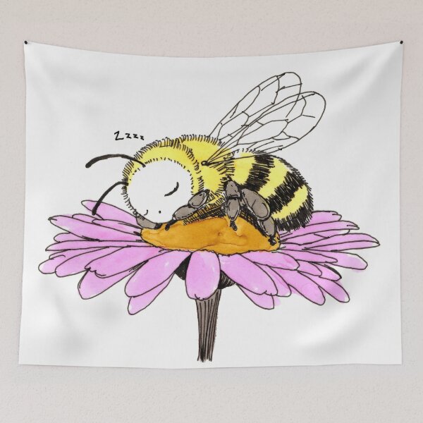 Item preview, Bee Sleeping on a Daisy designed and sold by Scribbles & Doodles by Jinx.