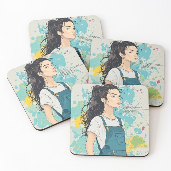 Item preview, Minimalist cartoon-style creative artist with overalls designed and sold by Inkora-Art.