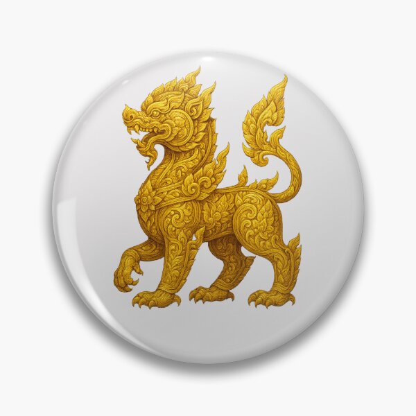 Item preview, Golden Thai Singha – Mythical Guardian in Ornate Style" designed and sold by PP Shop.