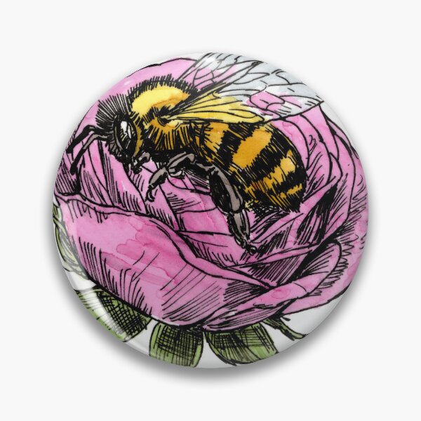Item preview, Bee Sleeping in a Pink Rose designed and sold by Scribbles & Doodles by Jinx.