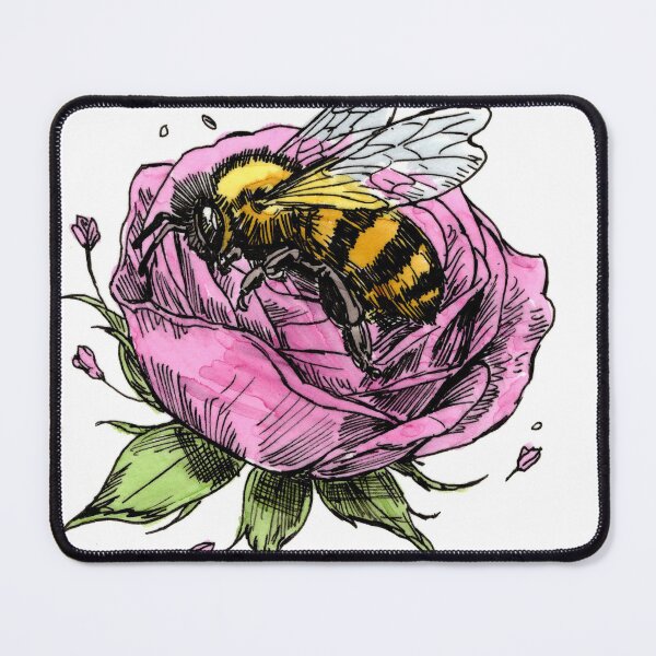 Item preview, Bee Sleeping in a Pink Rose designed and sold by Scribbles & Doodles by Jinx.