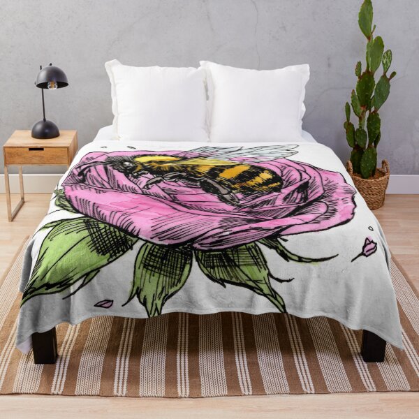 Item preview, Bee Sleeping in a Pink Rose designed and sold by Scribbles & Doodles by Jinx.