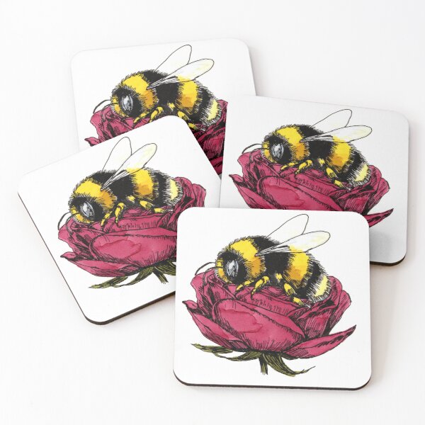 Item preview, Bee Sleeping on a Red Rose designed and sold by Scribbles & Doodles by Jinx.