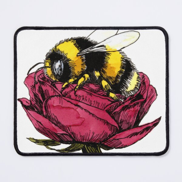 Item preview, Bee Sleeping on a Red Rose designed and sold by Scribbles & Doodles by Jinx.