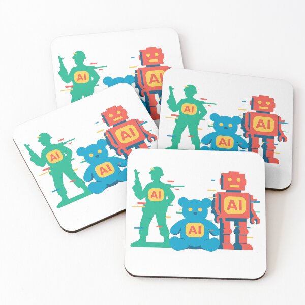 Item preview, Glitch Toy Takeover Retro AI Trio Futuristic Art designed and sold by amrani20.