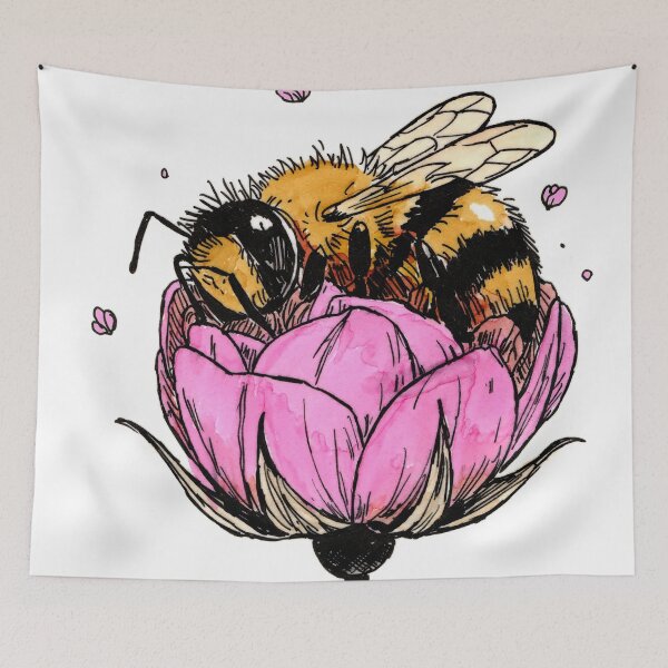 Item preview, Bee Pink Rose designed and sold by Scribbles & Doodles by Jinx.