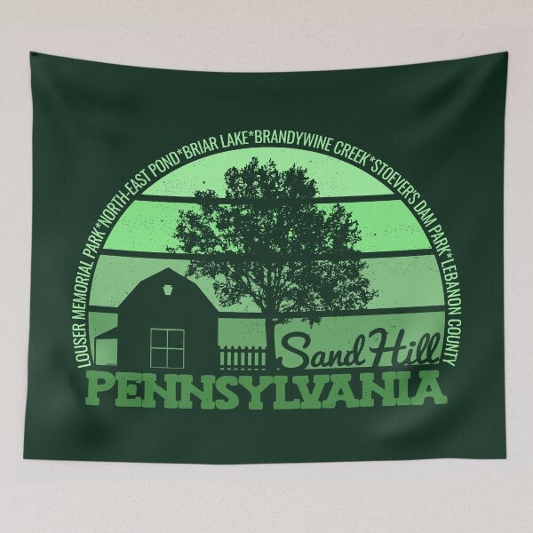 Item preview, Sand Hill Pennsylvania Sunset Retro Vintage Local Pride Logo designed and sold by CRHPOD20.