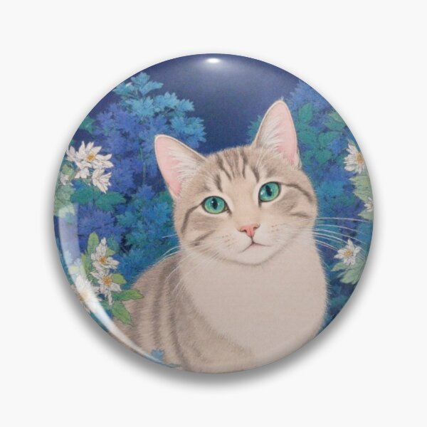 Item preview,  Greycat in blue flowers designed and sold by HanHanChan.