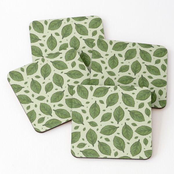 Item preview, Stylized pattern of green leaves on a light green background designed and sold by Cherevan.
