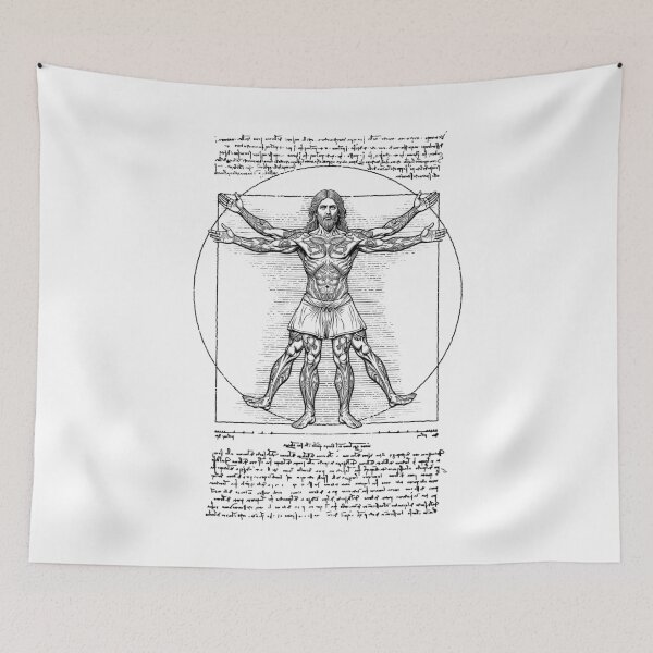 Item preview, Tattooed Vitruvian Man Inked Leonardo Da Vinci Tattoos designed and sold by GrandeDuc.